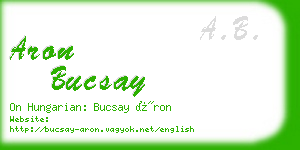 aron bucsay business card